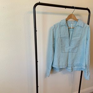 Free people chambray long sleeve blouse